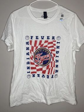 WNBA Indiana Fever Gildan checkered graphic tshirt nwot unisex large